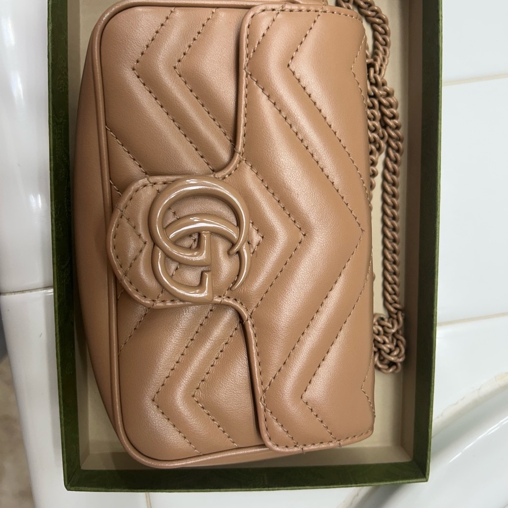 Gucci Tan Quilted Leather Shoulder Bag